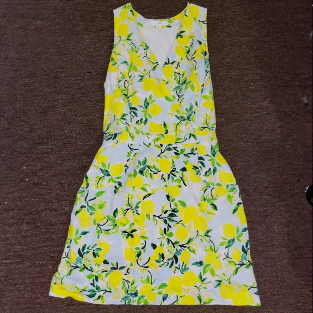 1901 Lemon Sleeveless Linen Dress